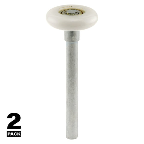 Prime-Line GD 52140 Door Roller, 1-7/8 in Dia Roller, 1/2 in W Roller, Steel, White
