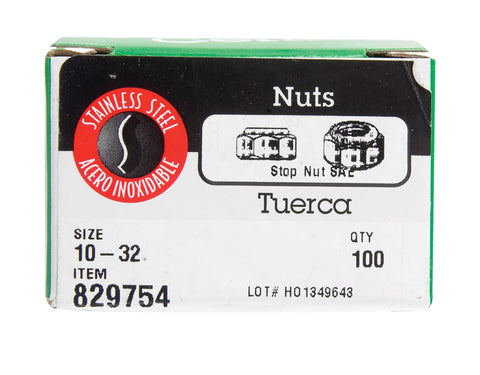 Hillman 10 Stainless Steel SAE Lock Nut 100 pk