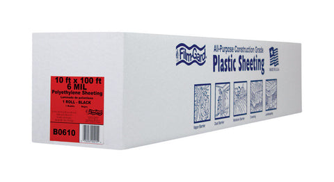Berry Plastics Film-Gard Plastic Sheeting 6 mil x 10 ft. W x 100 ft. L Polyethylene Black