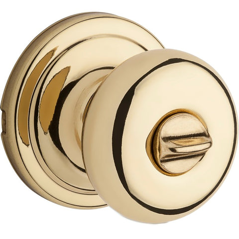 Kwikset Signature Series 730H 3 6AL RCS Privacy Lockset, 2-3/8 in Dia Knob, Hancock, Mushroom Design, Polished Brass