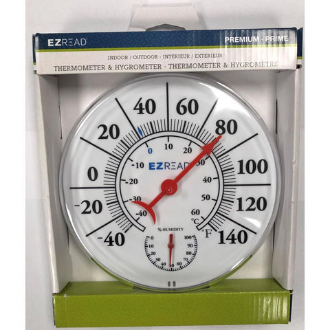 Headwind EZRead Hygrometer/Thermometer Plastic White 8 in., Pack of 5