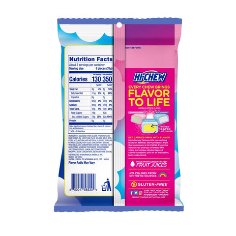 Hi-Chew Blue Hawaii/Blue Raspberry/Rainbow Sherbet Chewy Candy 3 oz, Pack of 6