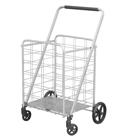 Apex 40.6 in. H x 21.5 in. W x 24.8 in. L Silver Collapsible Shopping Cart