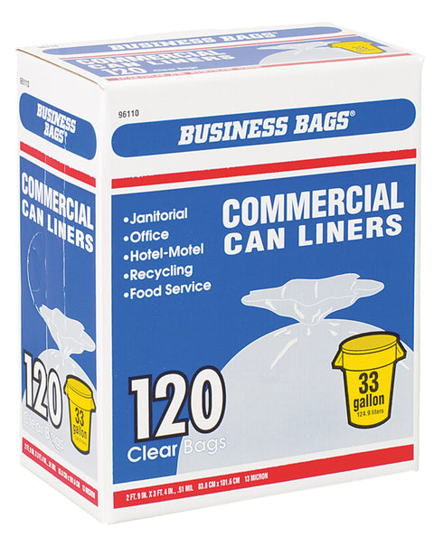 Business Bags Commercial 33 gal. Commercial Drum/Can Liners Twist Tie 120 pk