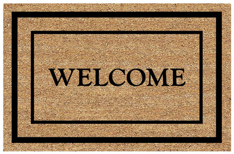Decoir Tan/Black Coir Nonslip Doormat 30 in. L x 18 in. W