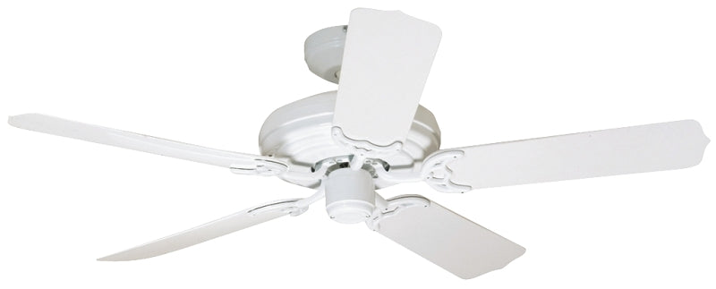Shell Ceiling Fan Hunter Sea Air Series 53054 Ceiling Fan, 5-Blade, White Housing, White ...