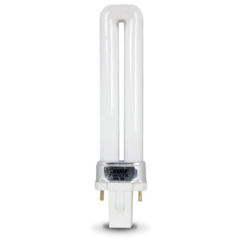 Feit Electric BPPL7 Compact Fluorescent Bulb, 7 W, PL Lamp, G23 Lamp Base, 400 Lumens, 2700 K Color Temp, Pack of 6