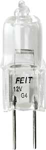 Feit Electric BPQ20T3 Halogen Bulb, 20 W, G4 Lamp Base, JC T3 Lamp, 3000 K Color Temp, 2000 hr Average Life, Pack of 12