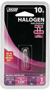 Feit Electric BPQ10T3 Halogen Bulb, 10 W, G4 Lamp Base, JC T3 Lamp, 3000 K Color Temp, 2000 hr Average Life, Pack of 12
