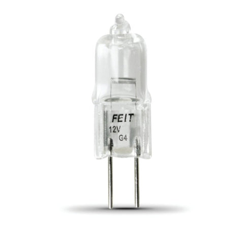 Feit Electric BPQ10T3 Halogen Bulb, 10 W, G4 Lamp Base, JC T3 Lamp, Warm White Light, 100 Lumens, 3000 K Color Temp, Pack of 12