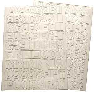 Hy-Ko 30013 Die-Cut Number and Letter Set, 1 in H Character, White Character, White Background, Vinyl