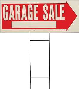 Hy-Ko RS-804 Lawn Sign, Garage Sale, White Legend, Plastic, 24 in W x 9-1/2 in H Dimensions, Pack of 5