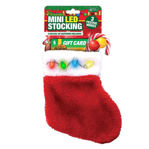 Magic Seasons Scorpion Master LED Multicolored Mini Gift Card Christmas Stocking 7 in., Pack of 12