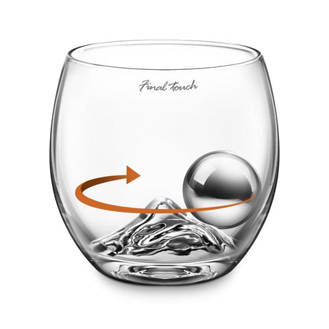Final Touch 8 oz Clear/Silver Glass/Stainless Steel Chilling Ball Set