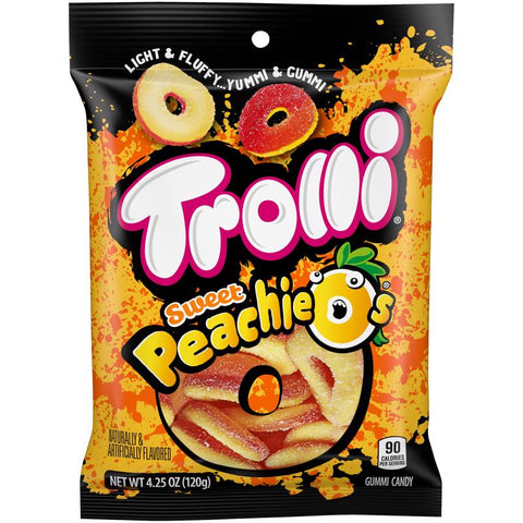 Trolli Peachie O's Gummy Candy 4.25 oz, Pack of 12