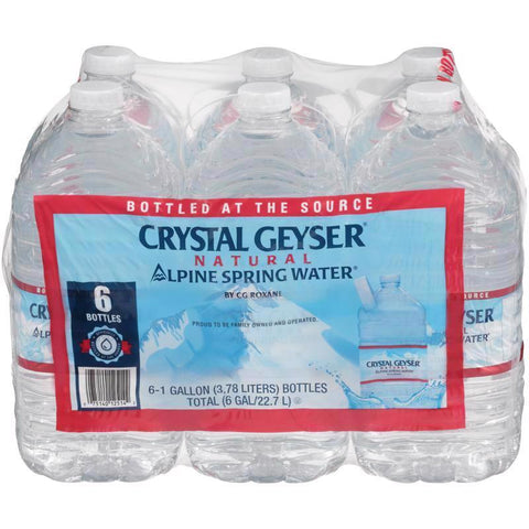 Crystal Geyser Spring Water Natural Spring Water 1 gal 1 pk, Pack of 6