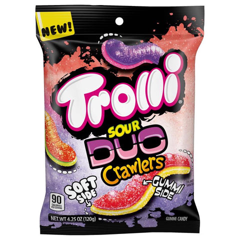 Trolli Sour Duo Crawlers Gummy Candy 4.25 oz, Pack of 12