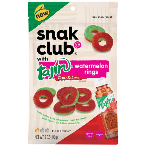 Snak Club Tajin Chili and Lime Watermelon Rings 5 oz Bagged, Pack of 6