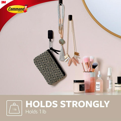 3M Command Small Plastic Hook 1 in. L 2 pk