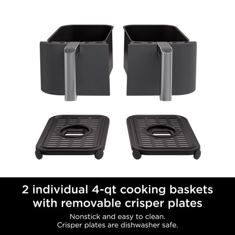 Ninja Foodi Dual Basket Black 8 qt Programmable Digital Air Fryer