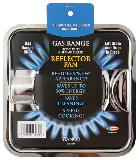 Stanco Chrome-Plated Steel Gas Range Reflector Pan 7-3/4 x 7-3/4 in.
