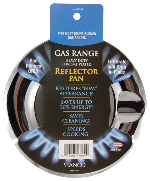 Stanco Chrome-Plated Steel Range Reflector Pan 7-1/4 in.