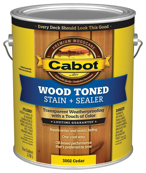 Cabot 3000 Series 140.0003002.007 Deck and Siding Stain, Cedar, Liquid, 1 gal, Pack of 4