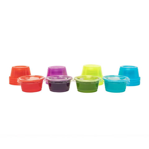 Blueoco Kolorae 2 oz Assorted Polypropylene Tasting Cups with Lid