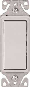 Eaton Wiring Devices 7500 7513W-BOX Rocker Switch, 15 A, 120/277 V, 3-Way, Lead Wire Terminal, White