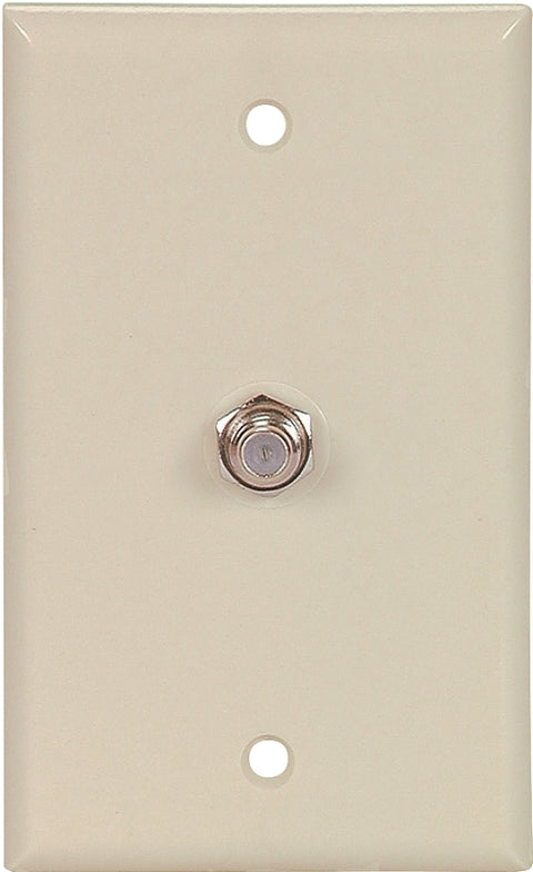 Eaton Cooper Wiring 1172V Wallplate with Coaxial Adapter, 4-1/2 in L, 2-3/4 in W, 1 -Gang, Thermoplastic, Ivory