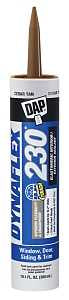 DAP DYNAFLEX 230 Series 18412 Silicone Sealant, Cedar Tan, 1 day Curing, 40 to 100 deg F, 10.1 oz Cartridge, Pack of 12