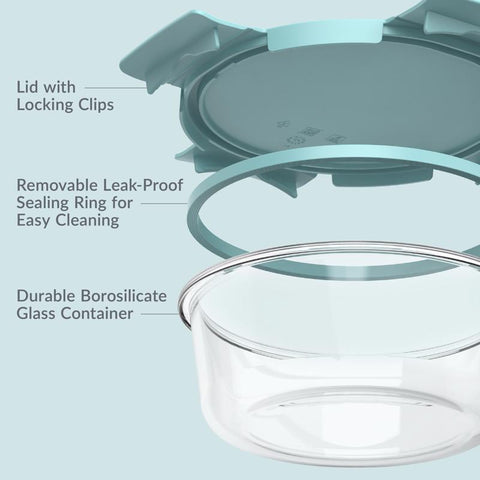 Bentgo Aqua Food Storage Container Set 7 pk, Pack of 2