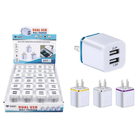 Diamond Visions 2 Port USB Wall Charger, Pack of 24