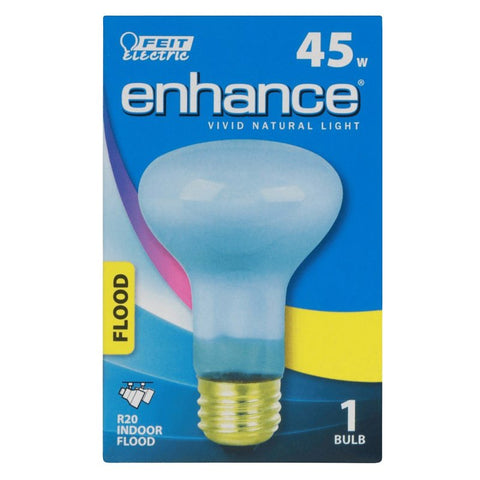 Feit Electric 45R20/N Incandescent Bulb, 50 W, R20 Lamp, E26 Medium Lamp Base, 3000 K Color Temp, 2000 hr Average Life, Pack of 6