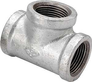 ProSource 11A-1G Pipe Tee, 1 in, FIPT, Malleable Steel, SCH 40 Schedule, 300 psi Pressure
