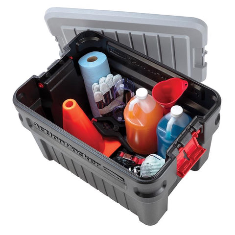 Rubbermaid ActionPacker 24 gal Black Storage Tote 17.4 in. H X 19.3 in. W X 26.5 in. D Stackable, Pack of 4