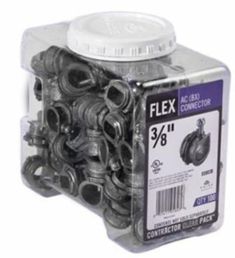 Halex 05803B AC Connector Pack, 3/8 in, Zinc