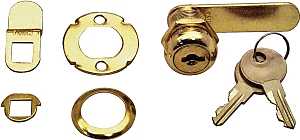 Defender Security U 9944 Drawer and Cabinet Lock, Keyed Lock, Y13 Yale Keyway, Stainless Steel, Brass
