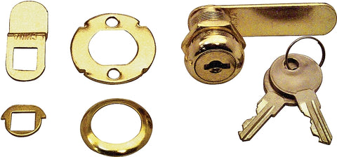 Defender Security U 9944 Drawer and Cabinet Lock, Keyed Lock, Y13 Yale Keyway, Stainless Steel, Brass