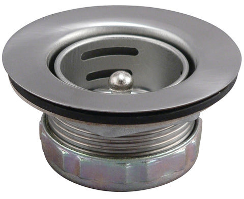 Keeney 879TPC Basket Strainer, 2-13/16 in Dia, Stainless Steel, Polished Chrome, 1-3/4 in Dia Mesh