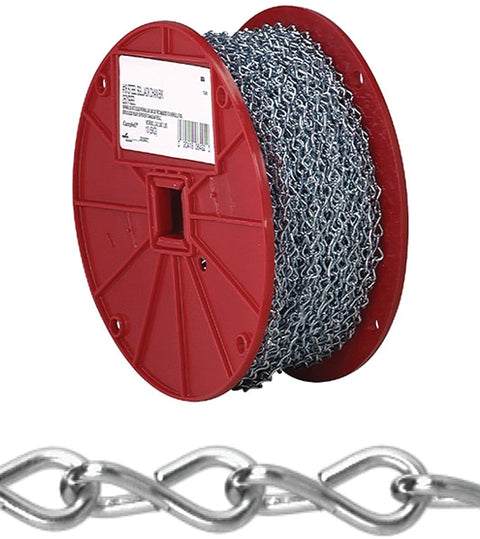 Campbell 072-1727N Jack Chain, #12, 100 ft L, Steel, Zinc, 29 lb Working Load