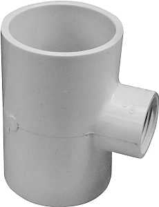IPEX 035878 Reducing Tee, 2 x 2 x 3/4 in, Socket x Socket x FNPT, PVC, White, SCH 40 Schedule