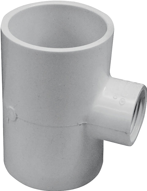 IPEX 035878 Reducing Tee, 2 x 2 x 3/4 in, Socket x Socket x FNPT, PVC, White, SCH 40 Schedule