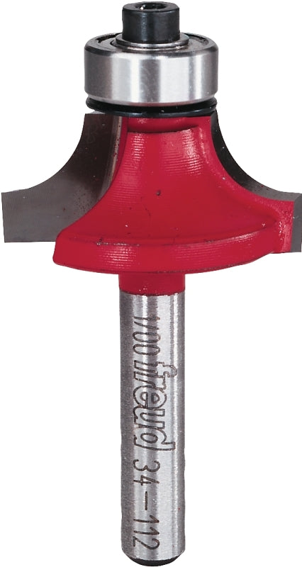 Freud 34-112 Series Router Bit, 1/2 in Dia, 1-1/4 in Dia Cutter, 2-3/16 in OAL, 1/4 in Dia Shank, 4-Cutter, Carbide