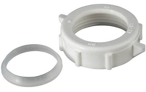 Plumb Pak PP956 Slip-Joint Nut, Specifications: 1-1/4 x 1-1/4 in, PVC, White, Pack of 5