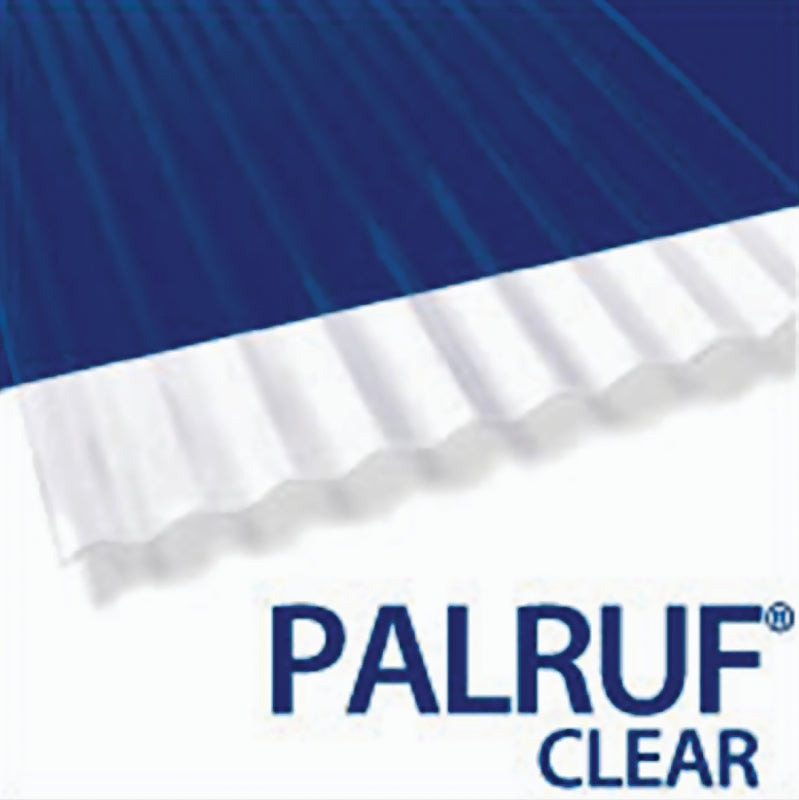 Palruf 100427 Corrugated Roofing Panel, 12 ft L, 26 in W, PVC, Clear ...