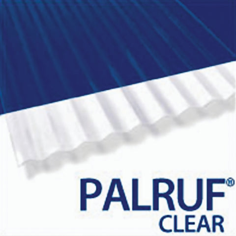 Palruf 100427 Corrugated Roofing Panel, 12 ft L, 26 in W, PVC, Clear, Pack of 10