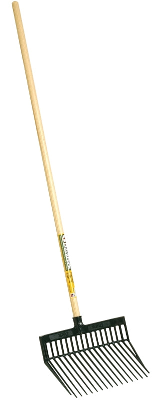 Little Giant PDF1GREEN Bedding Fork, Diamond Shaped Tine, Polycarbonate Tine, Wood Handle, Green, 52 in L Handle, Pack of 3