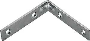 ProSource CB-Z015-013L Corner Brace, 1-1/2 in L, 1-1/2 in W, 1/2 in H, Steel, Zinc-Plated, 1.8 mm Thick Material, Pack of 25