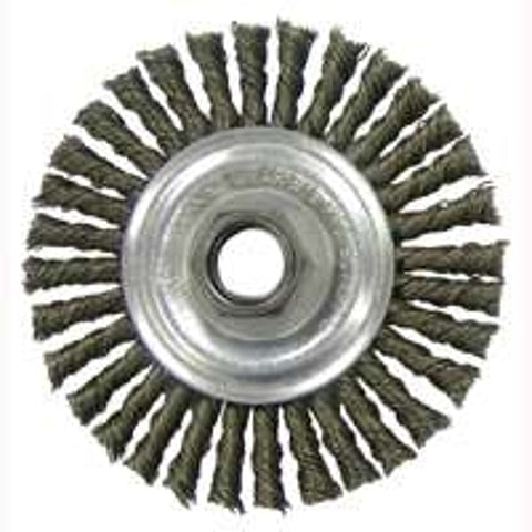 Vortec Pro 36018 Wire Wheel Brush, 4 in Dia, 5/8-11 Arbor/Shank, Stringer Bead Bristle, 0.02 in Dia Bristle